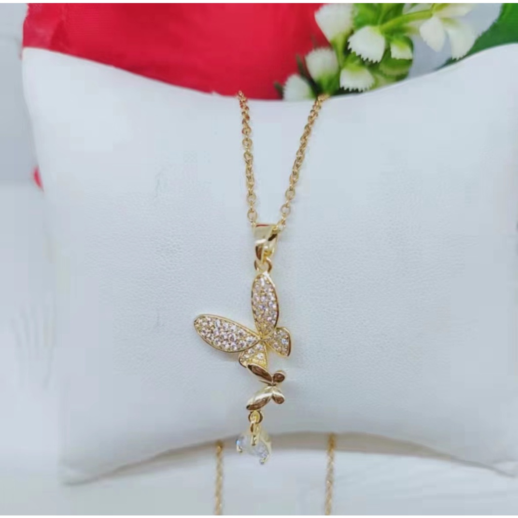 Kalung Titanium Permata Perhiasan Fashion w12