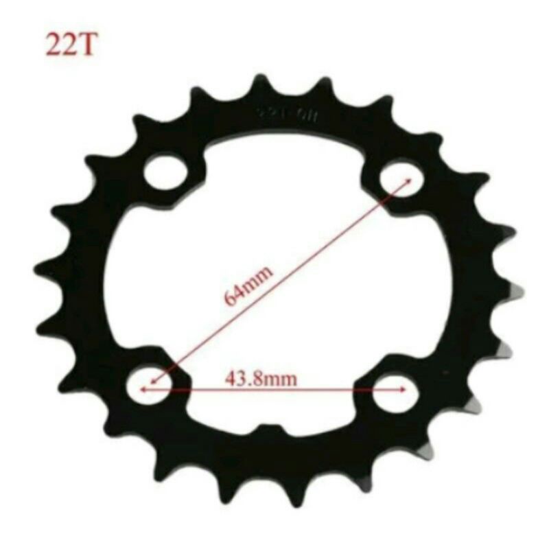 chainring sepeda 22T bcd 64 bahan baja import