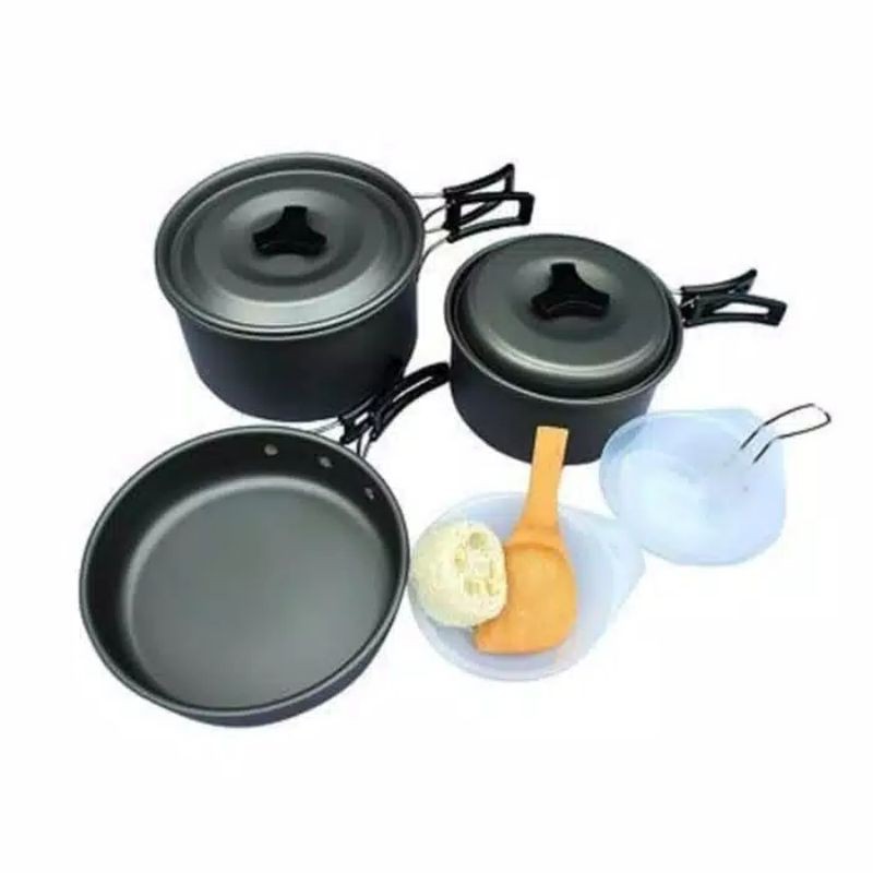 Cooking set DS300 Nesting 3-4 Person Peket wajan portable isi 3 Camping outdoor