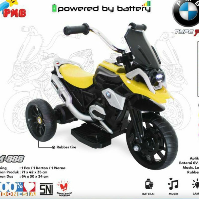 MOTOR AKI ANAK PMB M888 MOTOR aki roda tiga