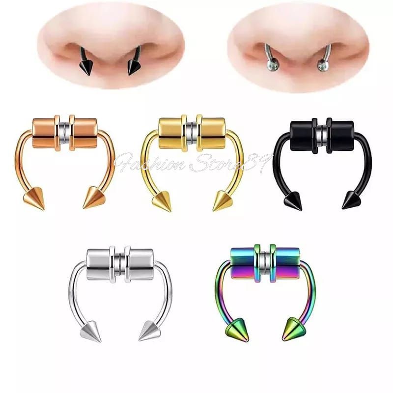 Ready Anting Hidung Pria Wanita Anting Magnet Anting Jepit Hidung Titanium Impor Antikarat