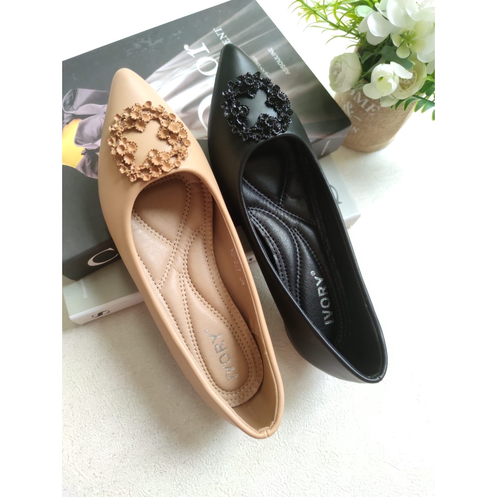 IVORY Sepatu Wanita Wegdes Dalam 3cm Import WD-227