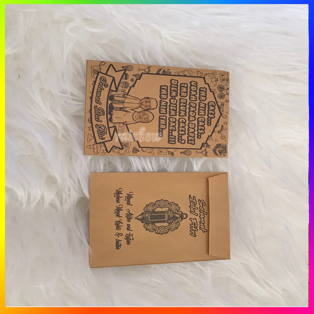 Amplop Lebaran Kocak Lucu 1 PACK ISI 10 LEMBAR Motif &amp; Kata-Kata Lucu Amplop Idul Fitri Angpao