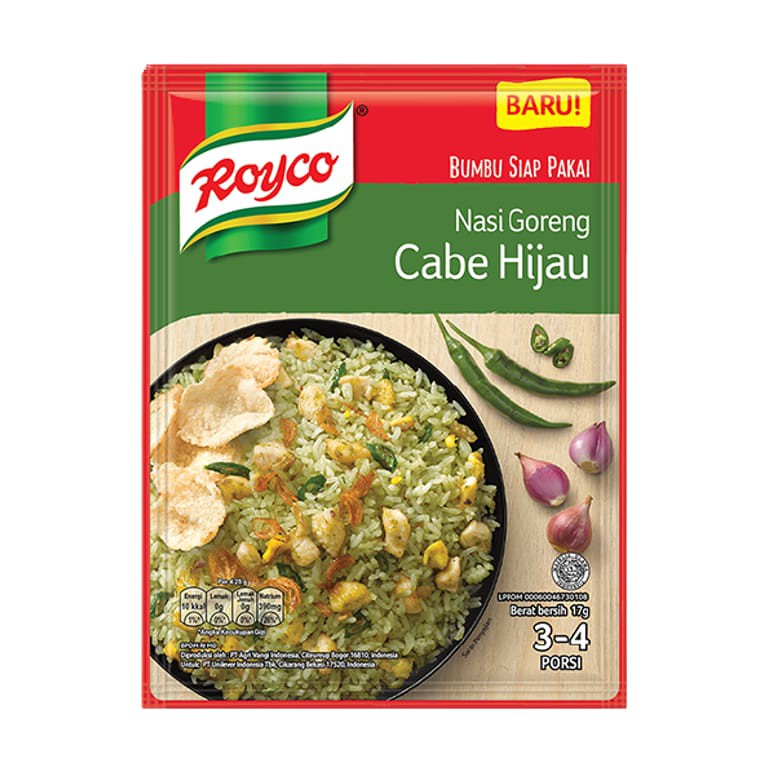 

ECER Bumbu Royco Nasi Goreng Cabe Hijau Bumbu Masak Instan Praktis - 17gr