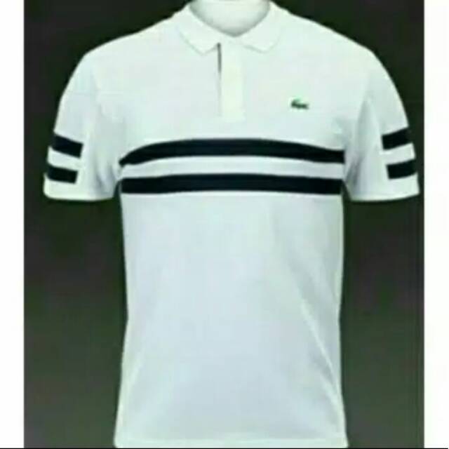 Polo Shirt Kaos Kerah Pria TShirt Baju Kerah Terlaris Crocodile Putih