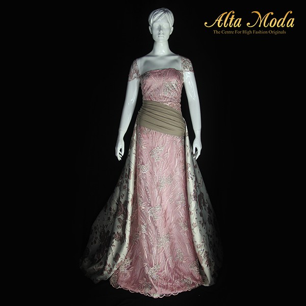 

Alta Moda Kain Tile Bordir Floral Roots - Dusty Pink (1M)