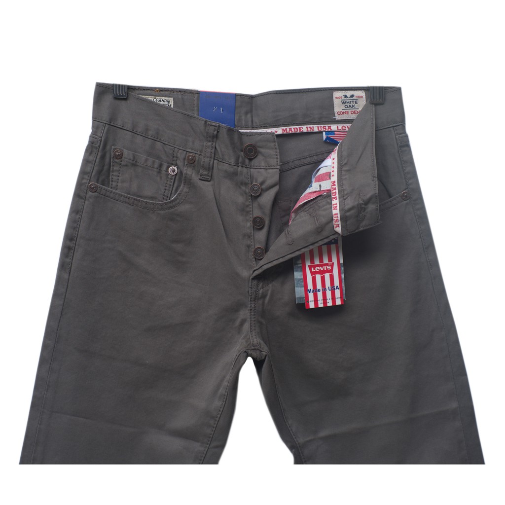 Levis 501 USA - Celana Panjang Pria - Bahan Kanvas Grey