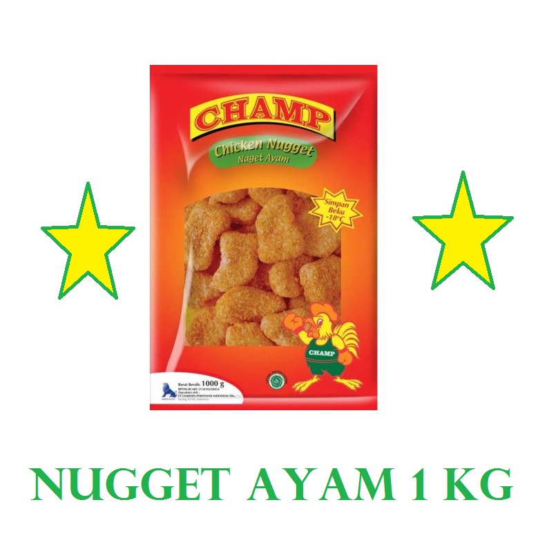 

Champ Nugget ayam 1kg - makanan frozen food nugget naget nuget ayam murah champ1 kg