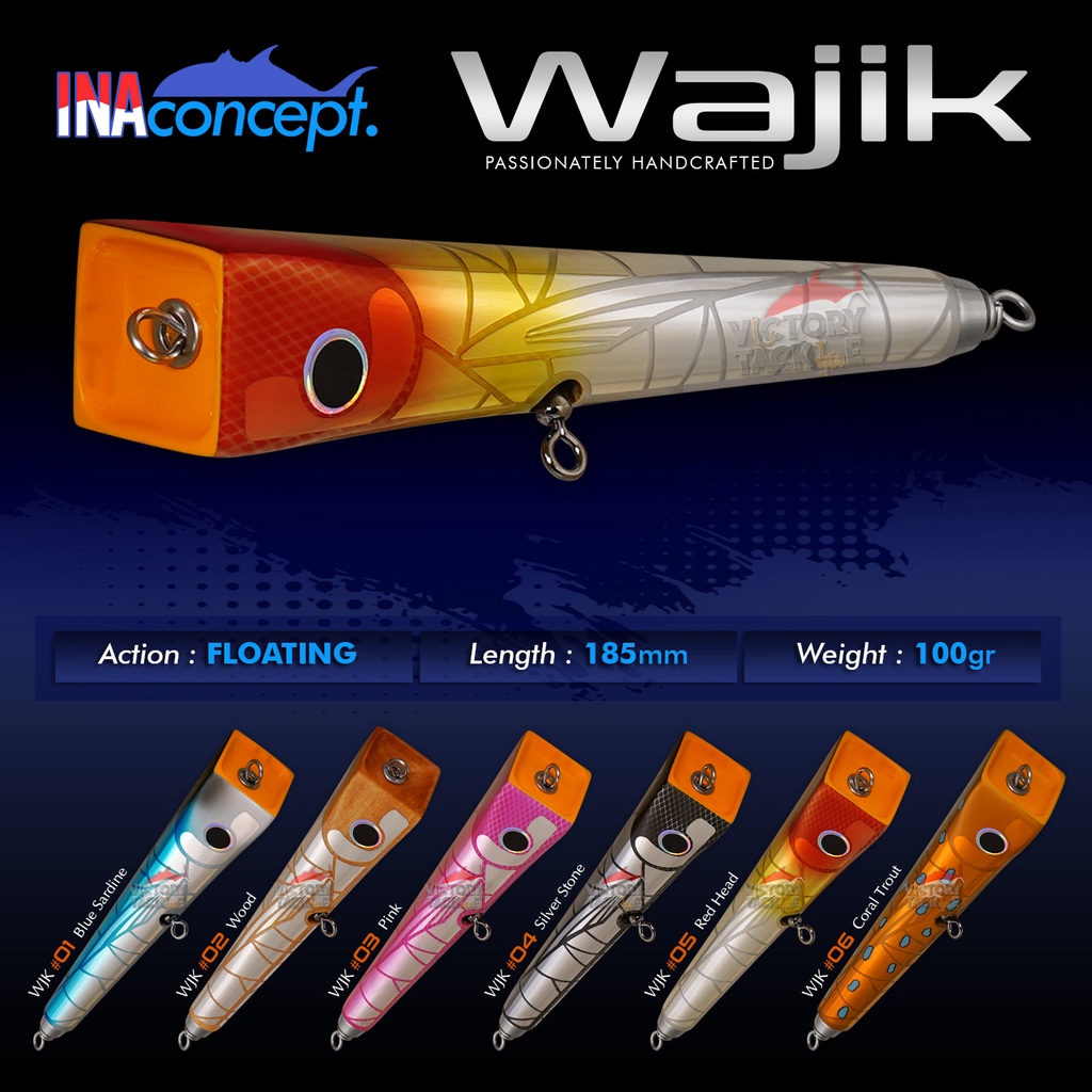 Umpan Pancing Lure POPPER INA CONCEPT LURE WAJIK 185MM-100 GRAM CHUGGER