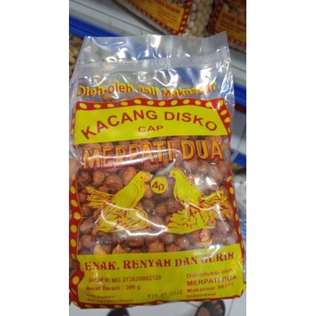 

Promo termurah cemilan khas Makassar kacang disko cap Merpati dua kemasan 300 gr