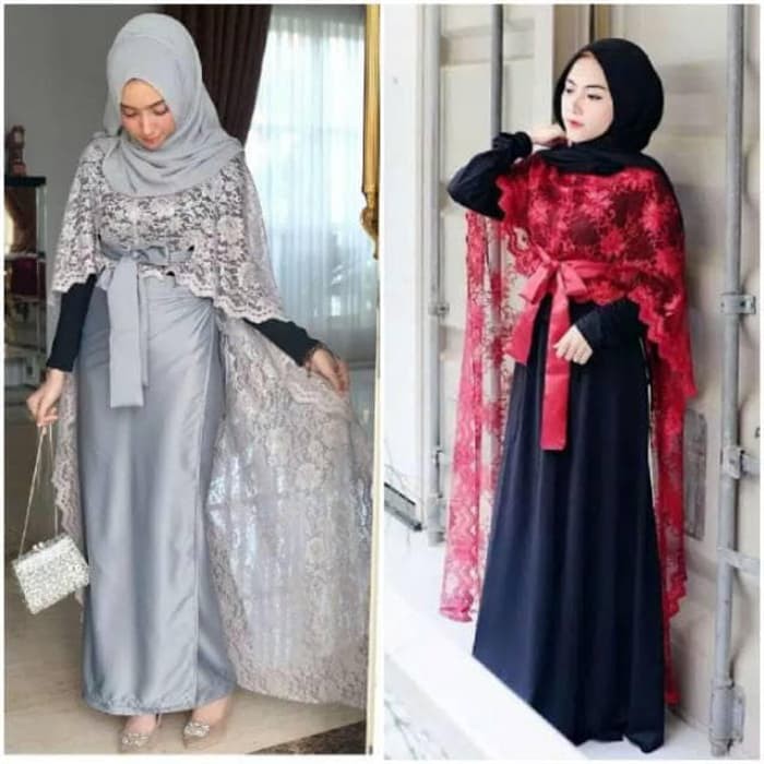 Sale Brukat / Cape -- LONG CAPE BRUKAT PANJANG KEBAYA BROKAT ThevaShop