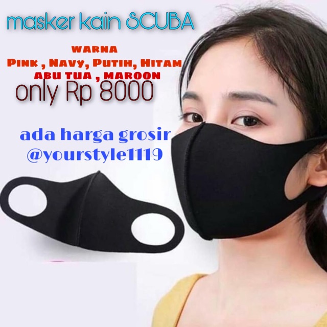 masker dewasa scuba polos lembut