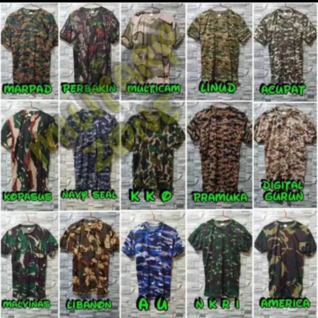 BAJU KAOS LORENG LENGAN PENDEK TACTICAL