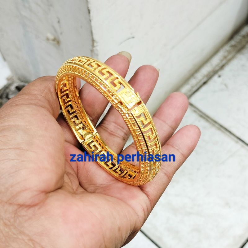 GELANG WANITA HONGKONG LAPIS EMAS 24K GELANG PERHIASAN WANITA MASA KINI