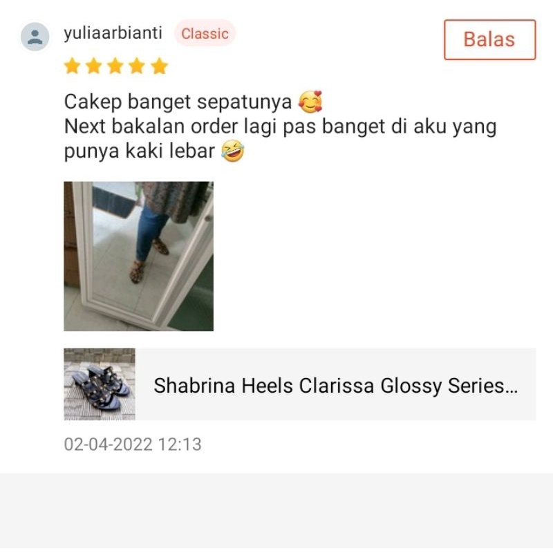 Shabrina Heels Clarissa Glossy Series Sepatu Big Size Jumbo 41-45