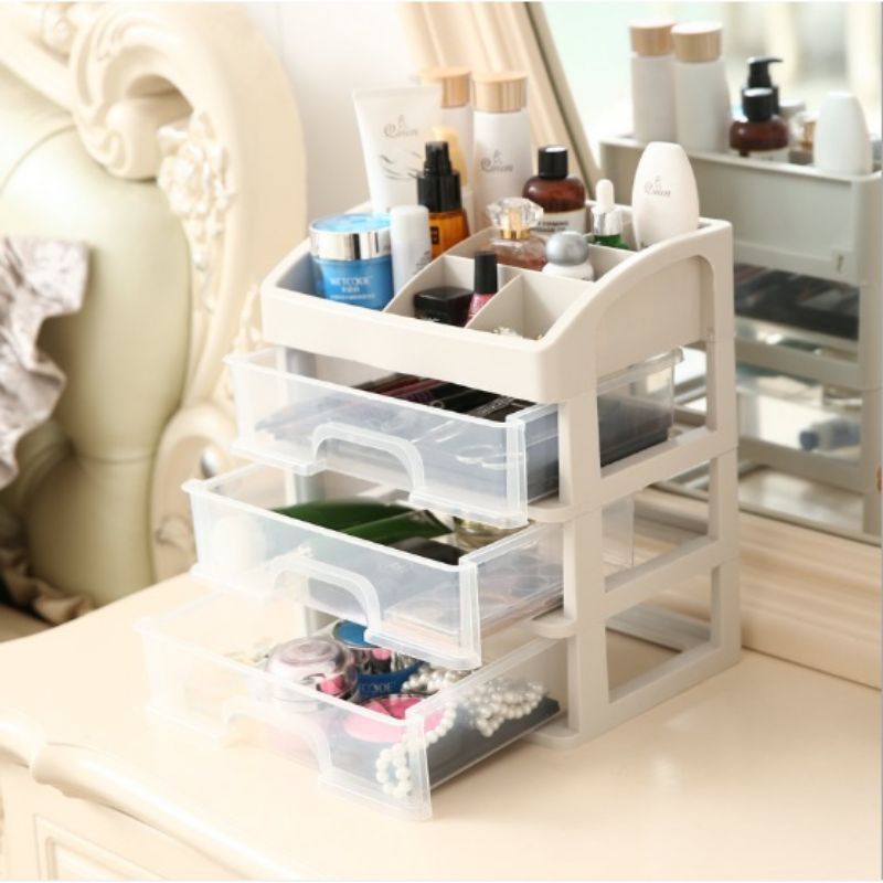 Rak BESAR Kosmetik 3 Laci Susun/Makeup Storage Organizer Multifungsi/Tempat