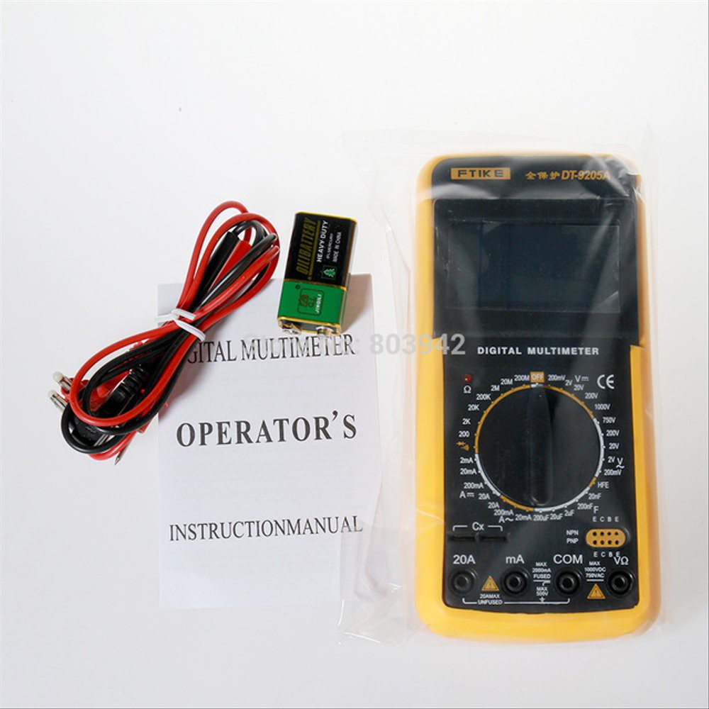 MULTITESTER MULTIMETER TESTER TEKNISI AVO METER DIGITAL DT-9205a Besar