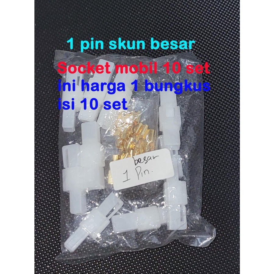 Socket mobil pin besar 1pin - 2 pin - 3pin - 4pin - 6pin - 8 pin kecil 10 set - connector skun motor soket - konektor