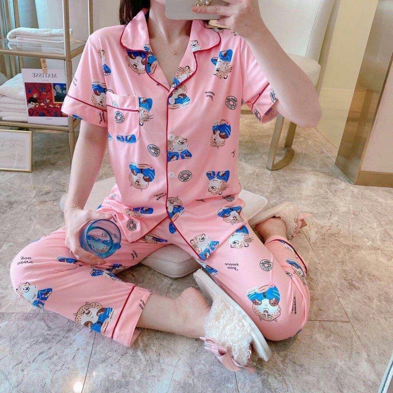 Piyama CP import kancing / baju tidur import