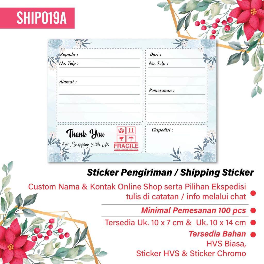 

Hanabi Shipping Sticker isi 16 pcs Stiker Label Pengiriman Kode Ship019A