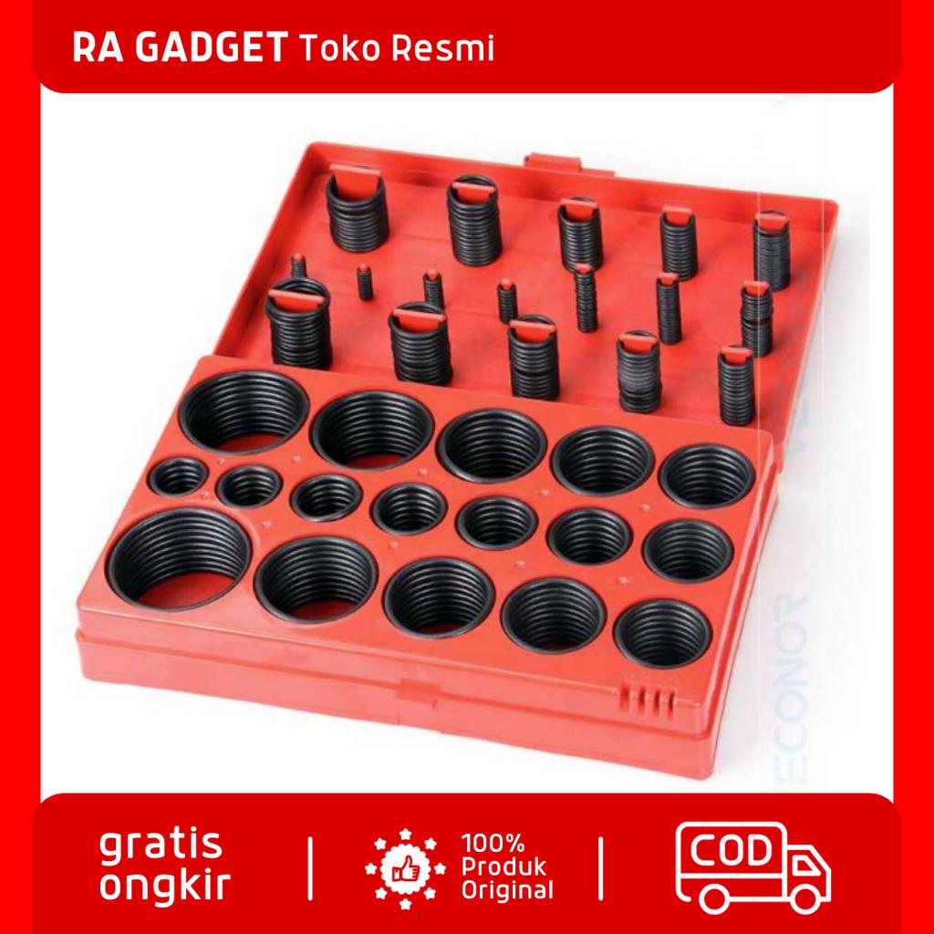 Karet Rubber O Ring Universal Seal Tightening 419 PCS / Karet Sil Seal Regulator O Ring pencegah Keb