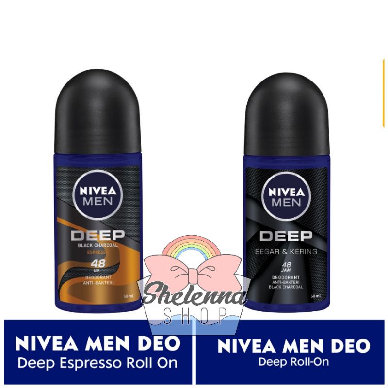 Nivea men deodorant Deep black charcoal espresso invisible men roll on 50ml