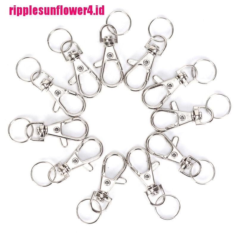 10pcs Kait Lobster Warna Silver Untuk Gantungan Kunci