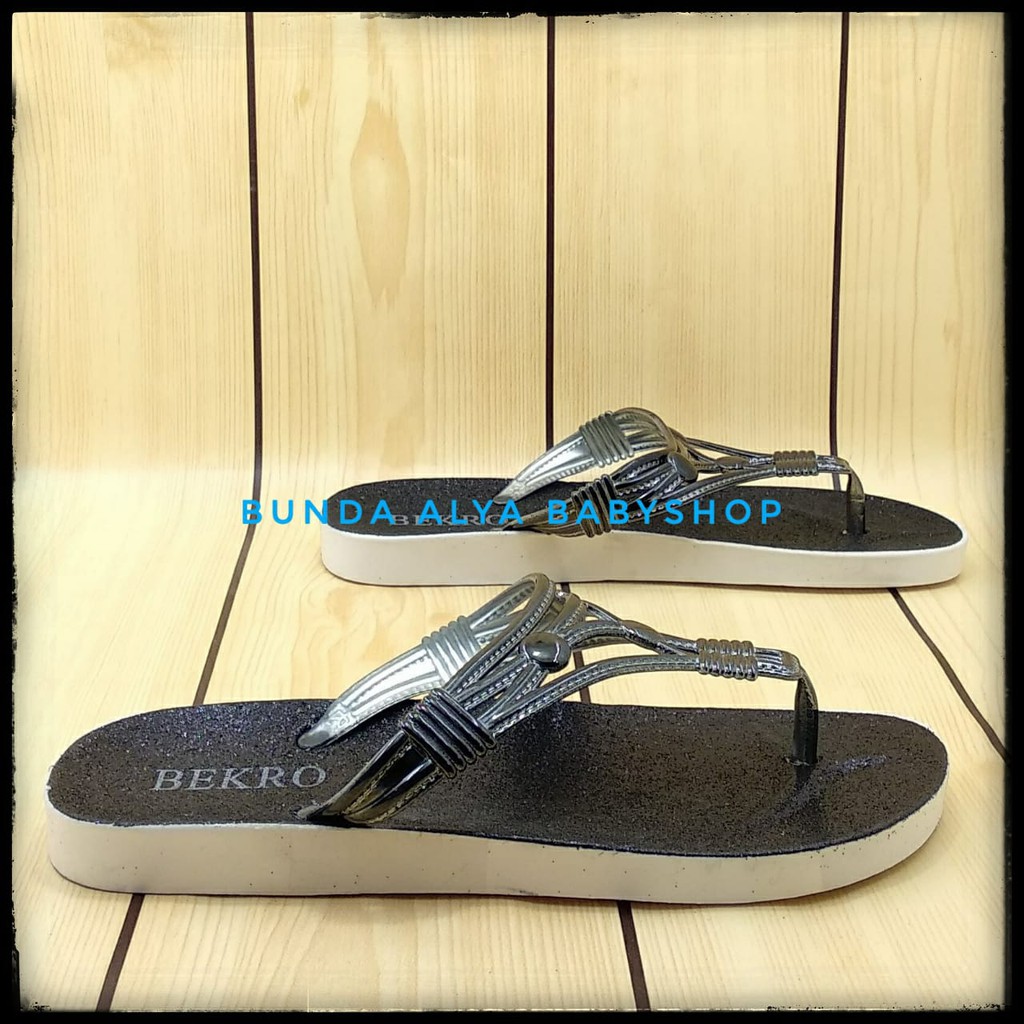 Sandal Wanita Jepit HITAM Size 36 - 40 - Sendal Jepit Perempuan Casual Flat - Sandal Cewek Trendy