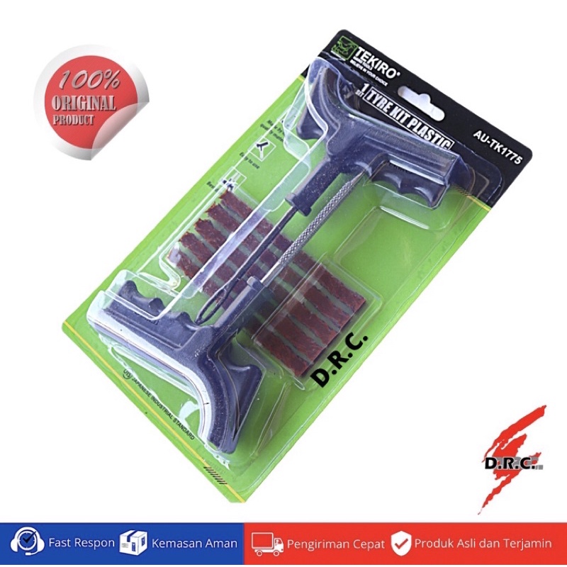 TEKIRO Alat Tambal Ban Tubles Tubeless GAGANG PLASTIK Set 7pcs Ban Bocor Motor Mobil - AU-TK1775