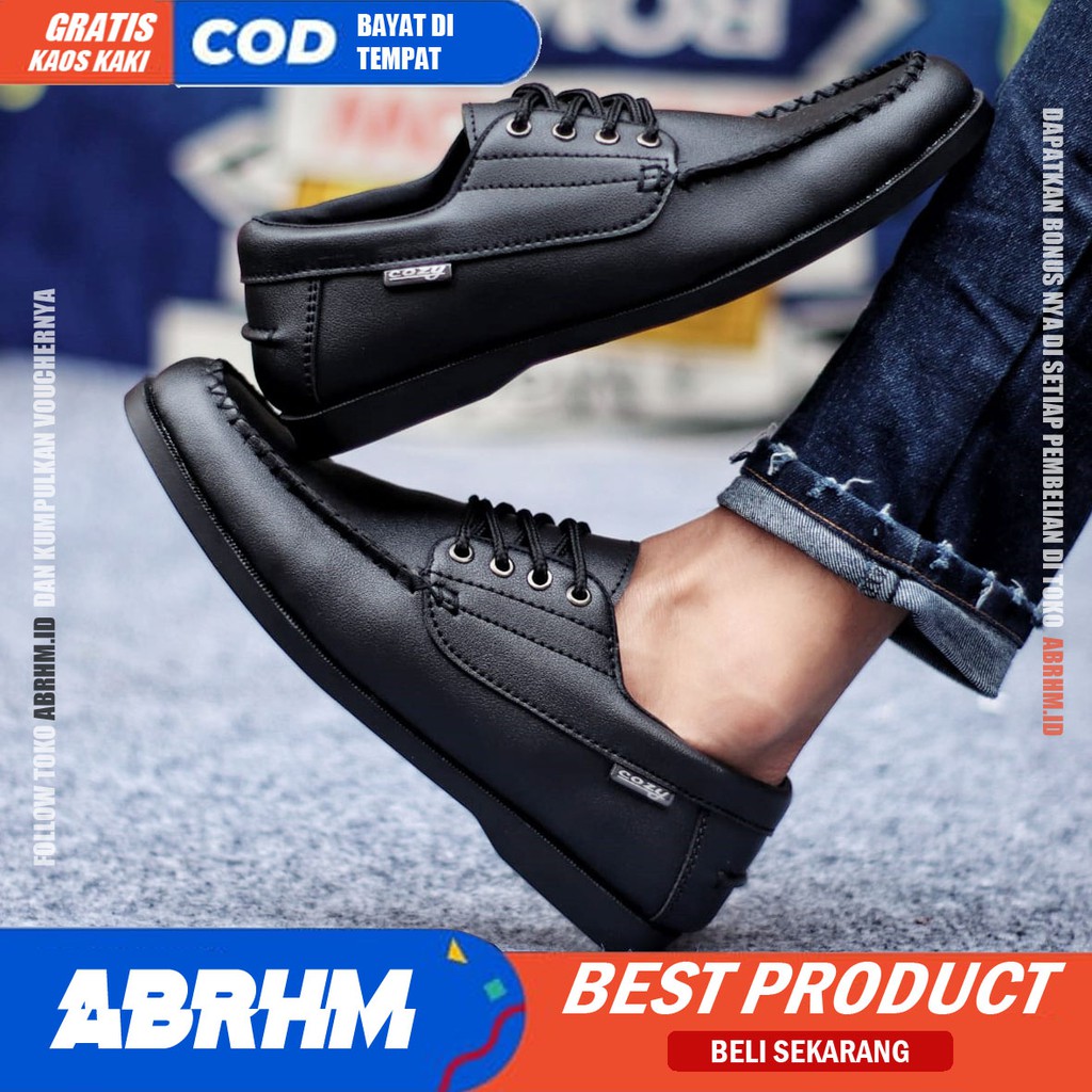 ABRHM MONZE Sepatu Kasual Pria Sepatu Pria Casual Kulit Syntetic Cowok/cowo Sepatu Kerja Kantor Semi Formal Kuliah Kondangan Gaya keren Kekinian Murah Terlaris