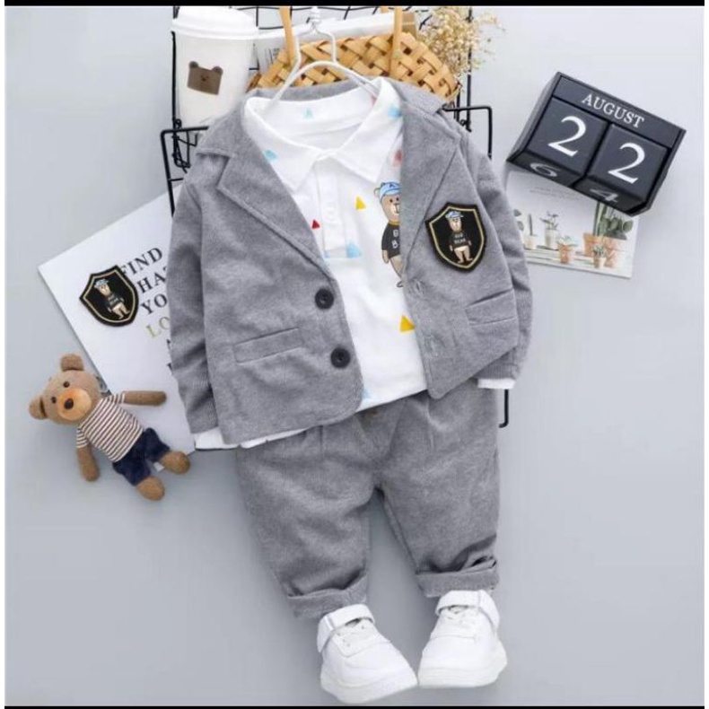 Baju Anak Model Korea Umur Usia 3 4 5 Tahun Set Stelan Setelan Jaz Anak Laki Cowok Pria Murah Import