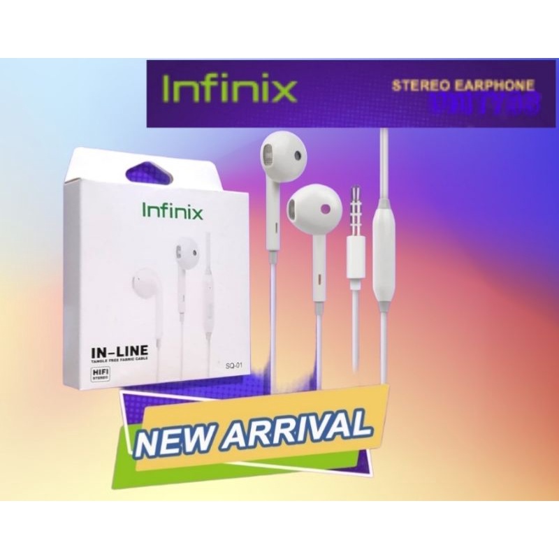 Headset Stereo Earphone infinix kepala non karet universal 3.5mm all brand hp handfree