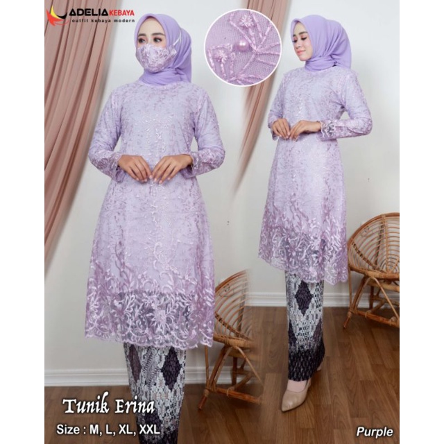 ADE&gt; STELAN TUNIK SORAYA - KEBAYA TUNIK TULLE BORDIR - KEBAYA PESTA DAN KONDANGAN CANTIK KEKINIAN