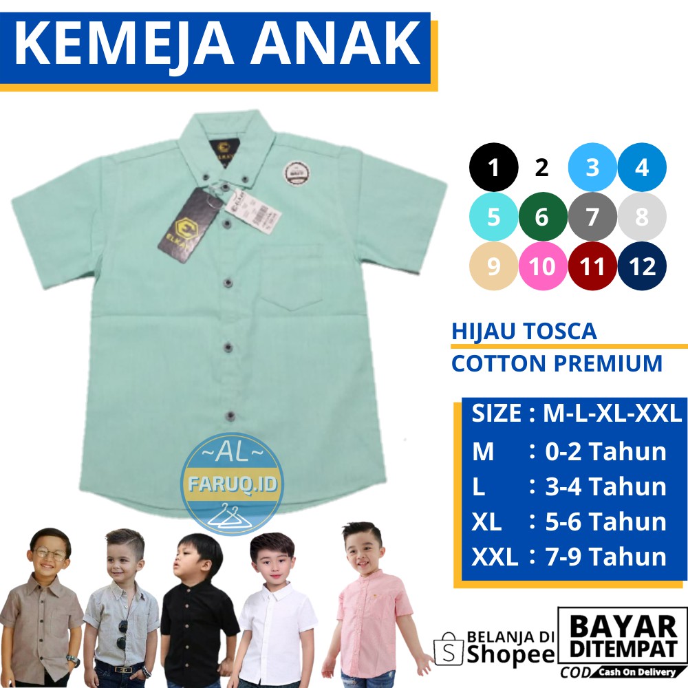  Baju  Kemeja Hem Anak  Laki  Laki  Atasan Pakaian Cowok Polos 