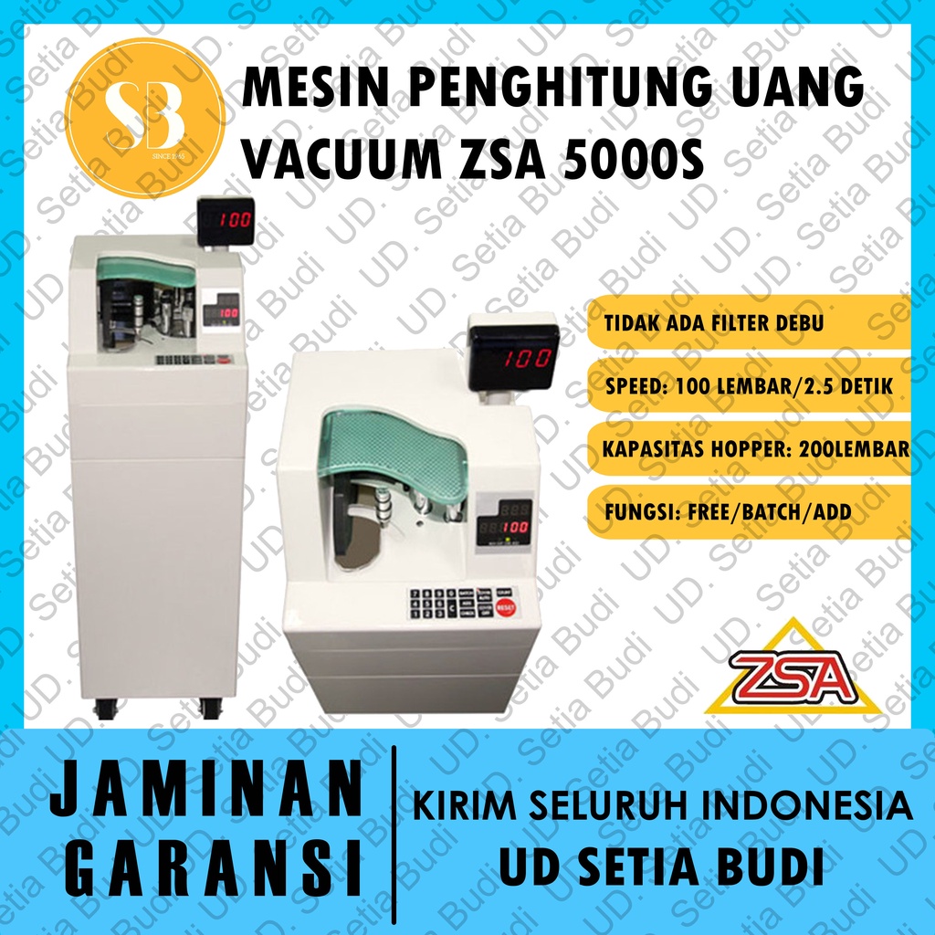 Mesin Penghitung Uang Vacuum ZSA 5000S Asli dan Bergaransi