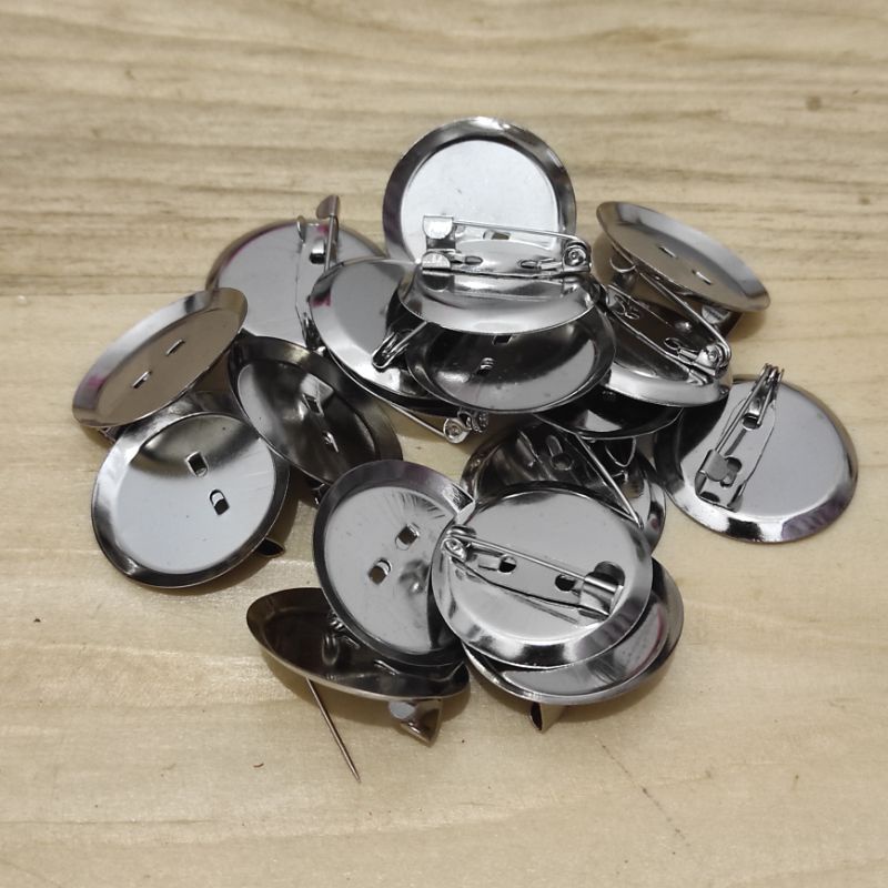 12pcs peniti bros bulat mangkok