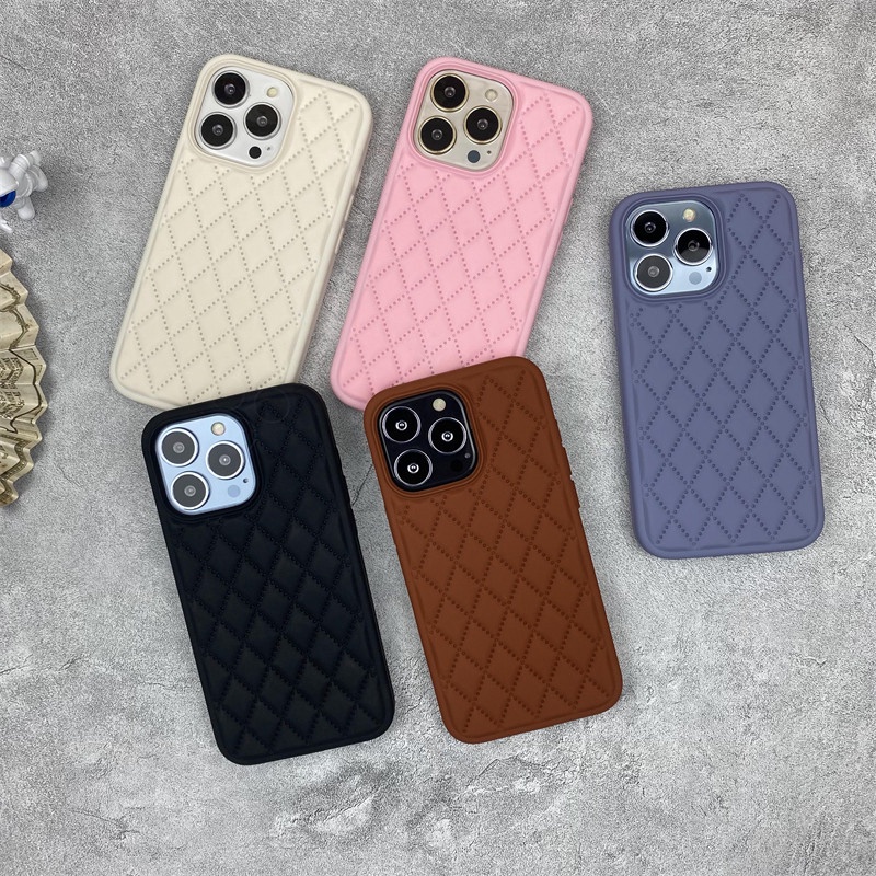 Soft Case Silikon Motif Lingge Untuk IPhone 11 12 13 Pro X XR XS MAX