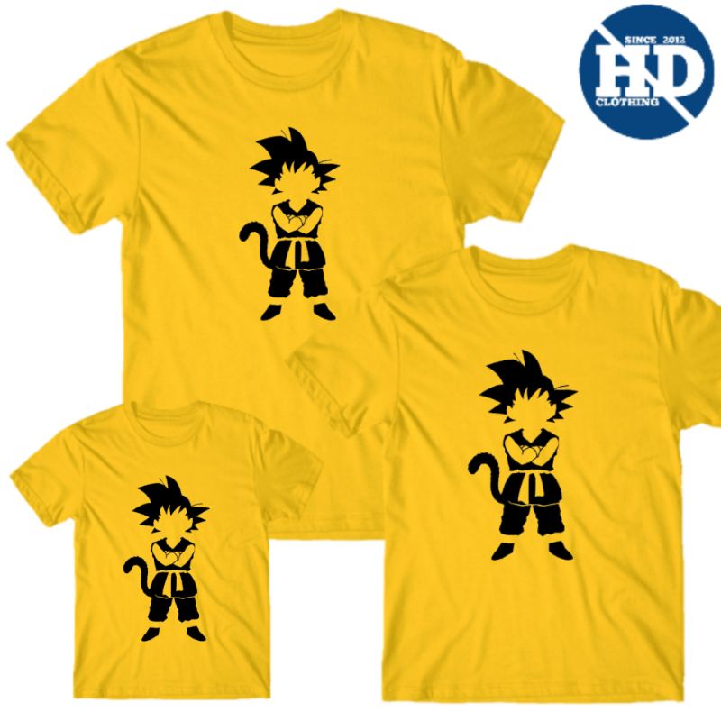 kaos dragon ball lengan pendek ayah ibu dan anak edisi couple family cotton combad 30s