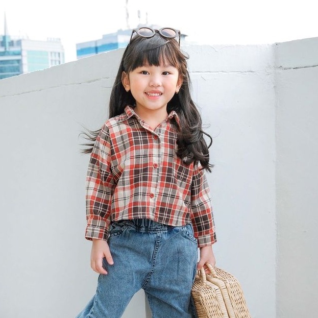 KARA SHIRT | Kemeja Anak | Kemeja Flannel Kotak Lengan Panjang | Kemeja Anak Unisex | Atasan Anak