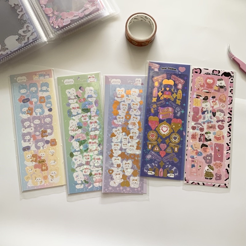 

sticker korea seal sticker floro confetti glitter deco photocard readystock B312