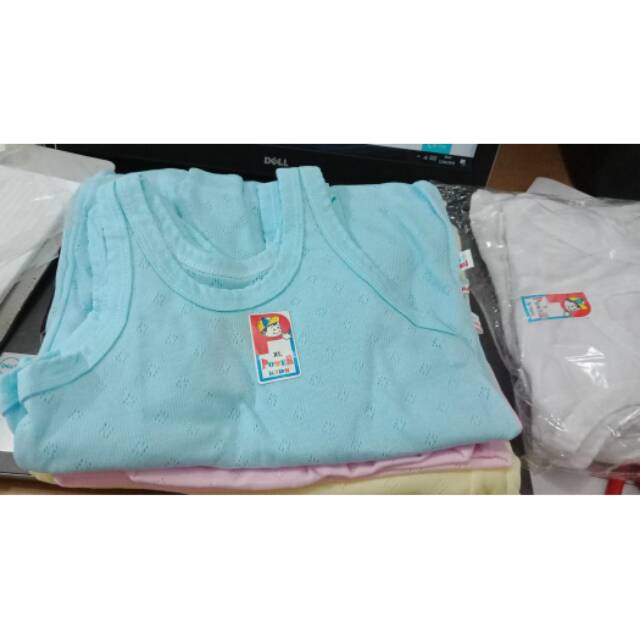 Singlet bayi putih / warna Power kids 12pcs