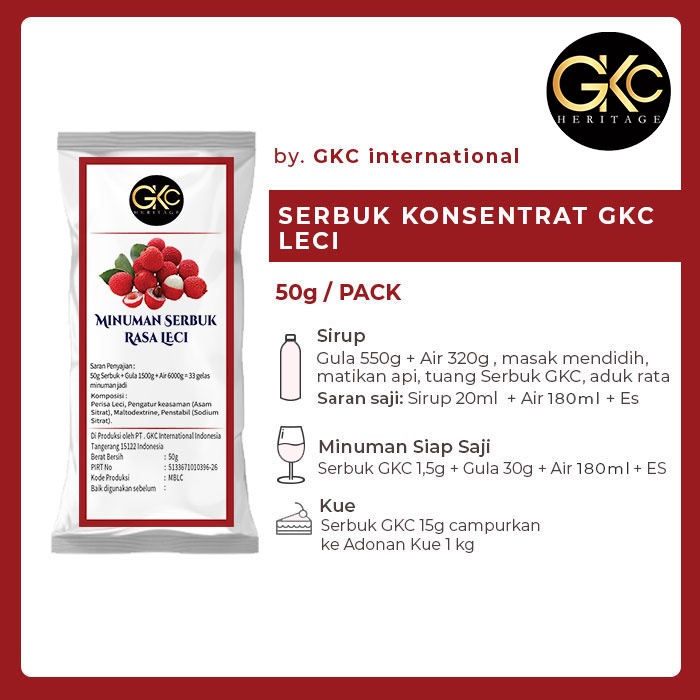 

Bubuk Sirup GKC "Rasa Leci" 50g