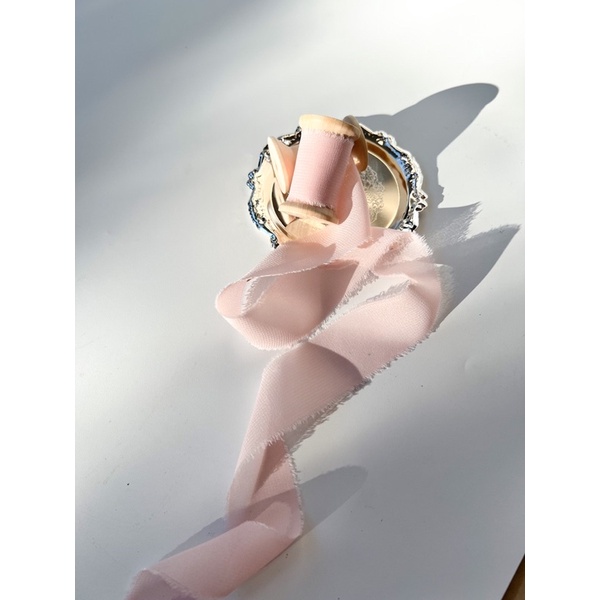 

Chiffon ribbon in Pink Lace / Silk ribbon