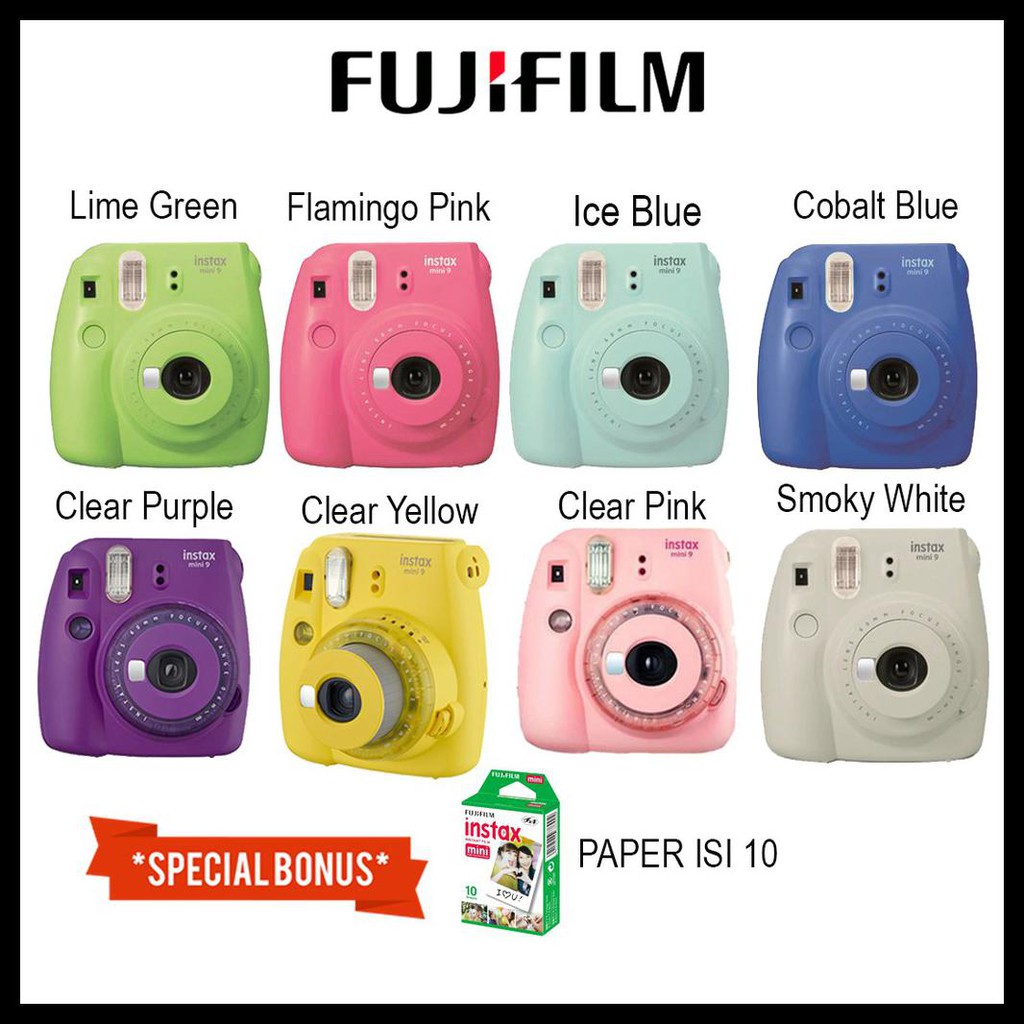 {BISA COD} Fujifilm Instax Mini 9 Kamera Polaroid Instant TERBAIK Kode 521