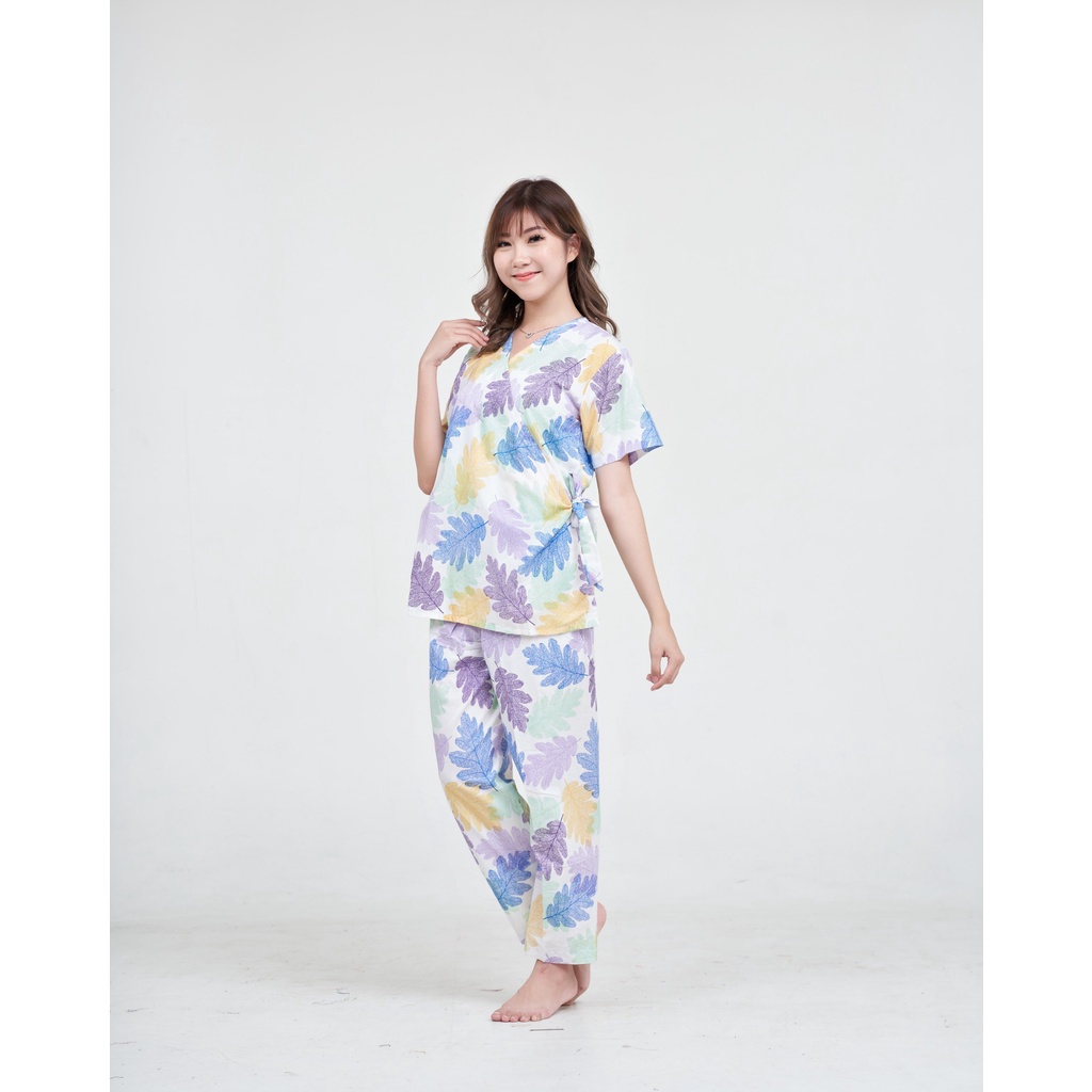 IZANY Piyama Kimono Katun Eropa Premium-DAUN GLITER GREEN KP