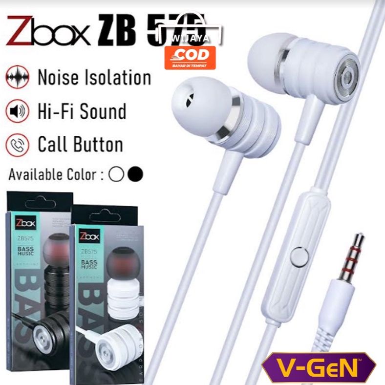 HEADSET HF Zbox mic super mega bass ZB575 ORIGINAL