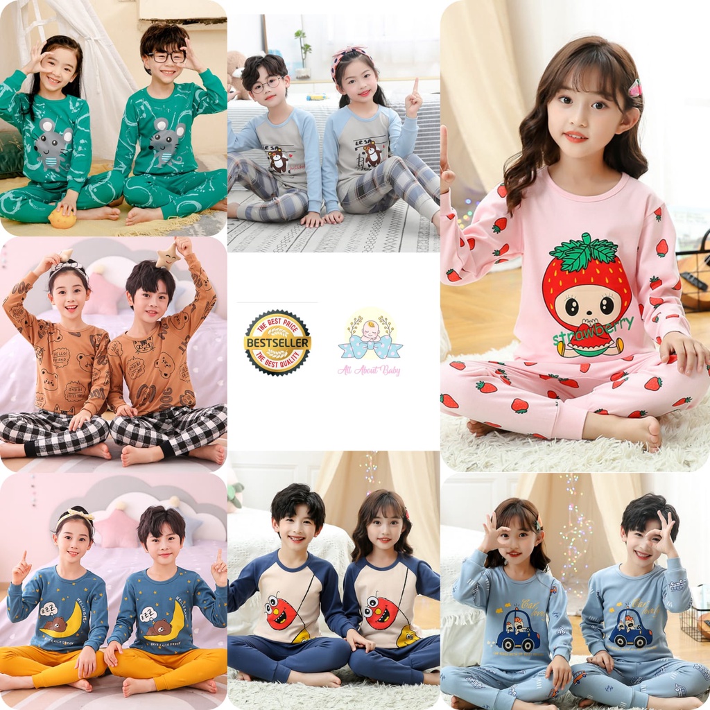 PROMO PIYAMA ANAK IMPORT 1-8TAHUN BEST PRICE / BAJU TIDUR ANAK (HABISIN STOK)