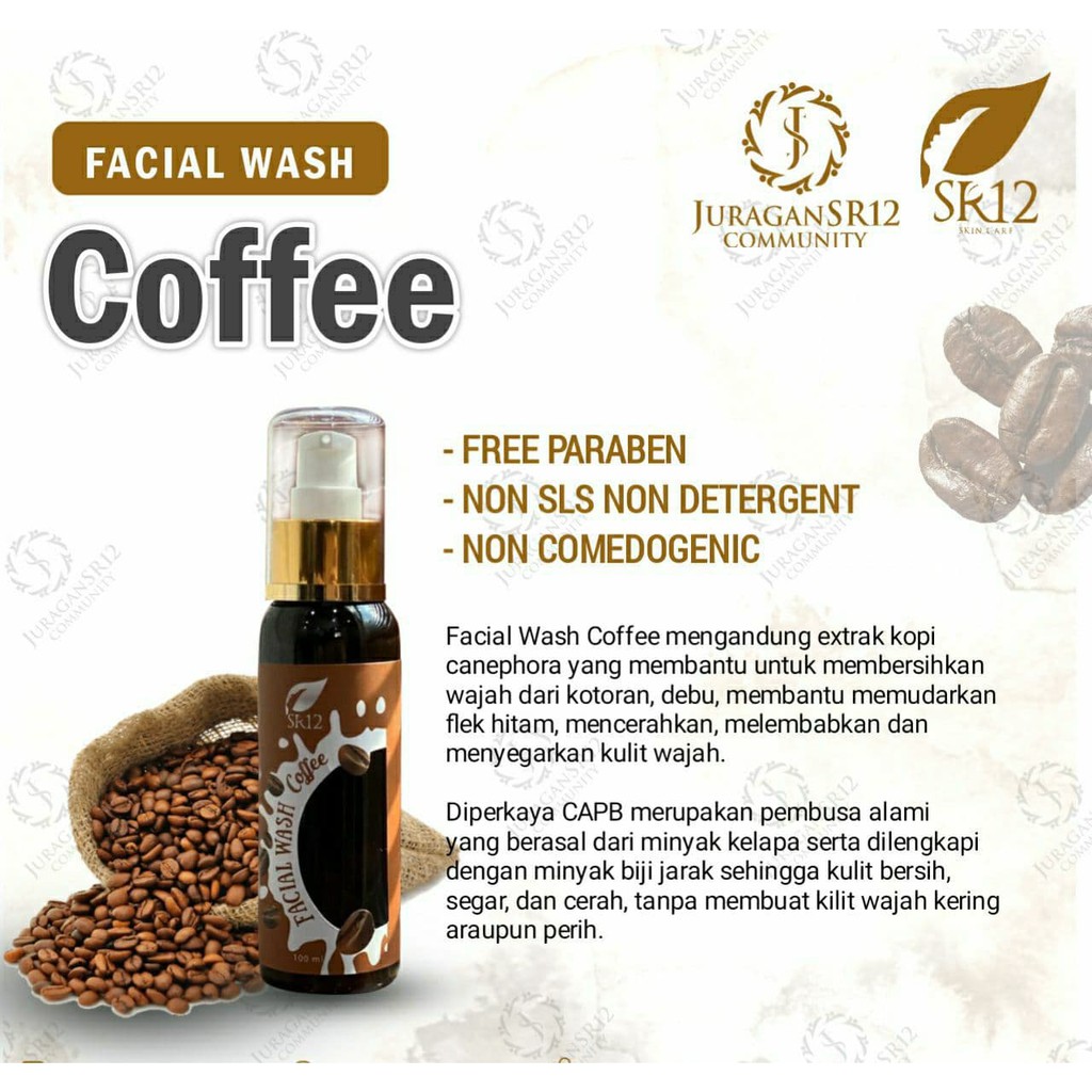 Facial Wash Penghilang Bekas Jerawat Facial Wash Coffee SR12 Cleansing Oil Sabun Muka Glowing