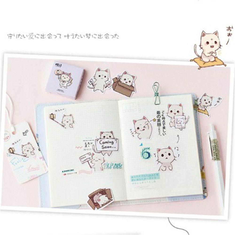 Stiker Alat Tulis Nanas Diary Sticker DIY Jurnal Stationery Flakes Cute Cat