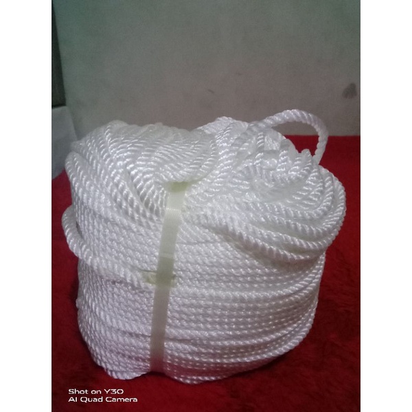 tali tambang nylon, tali tampar, ikat tali 8mm putih